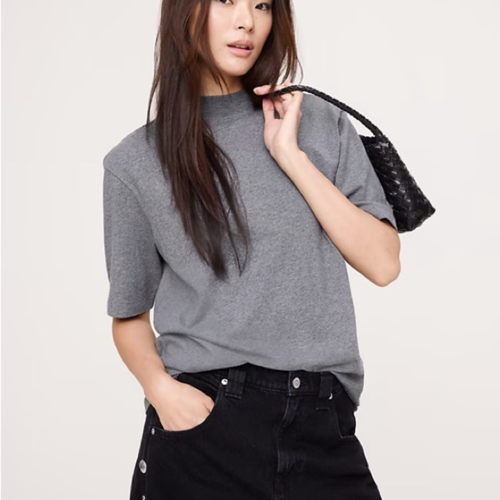 Banana republic Vintage Cotton Mock-Neck T-Shirt